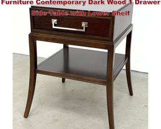 Lot 274 Michael Weiss for Vanguard Furniture Contemporary Dark Wood 1 Drawer Side Table with Lower Shelf