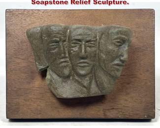 Lot 179 Herman Waldman Serpentine Soapstone Relief Sculpture. 