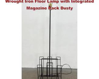 Lot 444 Mid Century Modern Black Painted Wrought Iron Floor Lamp with Integrated Magazine Rack Dusty