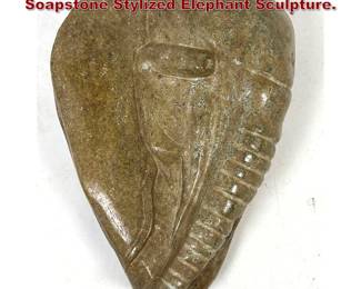 Lot 180 Herman Waldman Carved Serpentine Soapstone Stylized Elephant Sculpture.