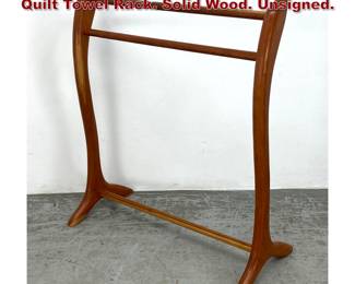Lot 116 Stephen Swift Cherry Studio Made Quilt Towel Rack. Solid Wood. Unsigned.