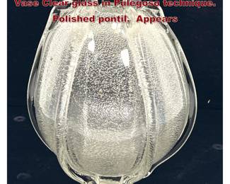 Lot 56 Archimede Seguso Murano Art Glass Vase Clear glass in Pulegoso technique. Polished pontil. Appears