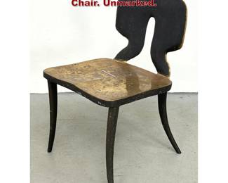 Lot 27 sculptural Biomorphic Bronze Side Chair. Unmarked. 