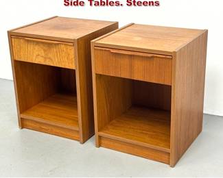 Lot 185 Pair Danish Modern Teak Nightstand Side Tables. Steens