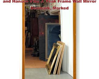 Lot 208 Vintage Danish Modern Pedersen and Hansen Viby J. Teak Frame Wall Mirror Denmark, Marked 