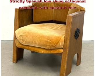 Lot 241 Adrian Pearsall for Craft Associates Strictly Spanish low slung octagonal armchair with mustard velv