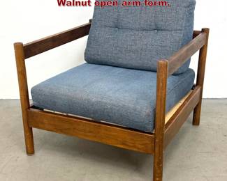 Lot 389 Tarm Stole Style Cube Lounge Chair. Walnut open arm form. 