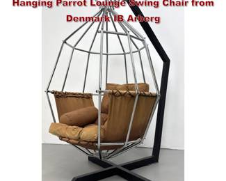 Lot 247 Vintage Mid Century Modern Hanging Parrot Lounge Swing Chair from Denmark IB Arberg