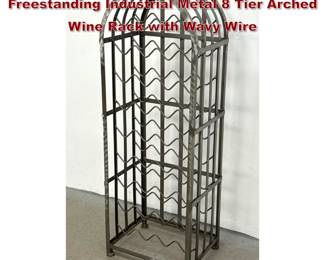 Lot 406 Kedco Spacemaker Equipment Inc Freestanding Industrial Metal 8 Tier Arched Wine Rack with Wavy Wire 