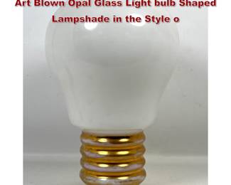 Lot 36 Large Italian MidCentury Modern Pop Art Blown Opal Glass Light bulb Shaped Lampshade in the Style o