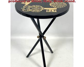 Lot 11 Piero Fornasetti Chiavi side table, produced in Milan, Italy. Drink stand. 