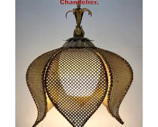 Lot 321 Italian Style Gilt Iron Pendant Lamp Chandelier. 