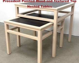 Lot 498 2pc Edward Wormley for Drexel Precedent Painted Wood and Textured Top Nested Tables