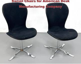 Lot 136 Pair of Gideon Kramer ION Chrome Swivel Chairs for American Desk Manufacturing Company