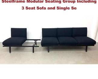 Lot 595 George Nelson for Herman Miller Steelframe Modular Seating Group Including 3 Seat Sofa and Single Se