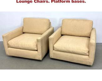 Lot 585 Pair mid Century Modern Cube Lounge Chairs. Platform bases. 