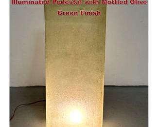 Lot 211 Modernist Translucent Fiberglass Illuminated Pedestal with Mottled Olive Green Finish