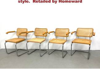 Lot 457 Set 4 Breuer Arm Chairs. Cesca style. Retailed by Homeward
