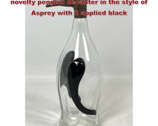 Lot 75 Vintage sterling silver mounted novelty penguin decanter in the style of Asprey with 2 applied black