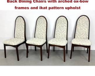 Lot 150 Set 4 Benny Linden Design High Back Dining Chairs with arched oxbow frames and ikat pattern upholst