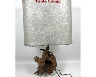 Lot 159 225 Aubock Style Wood and Iron Table Lamp. 