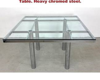 Lot 258 Tobia Scarpa Andre Model Dining Table. Heavy chromed steel. 