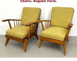 Lot 20 Pair Italian Modern designer Lounge Chairs. Angular Form. 