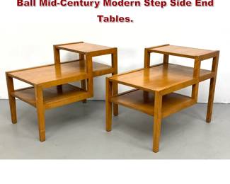 Lot 547 Pair of Leslie Diamond for Conant Ball MidCentury Modern Step Side End Tables.