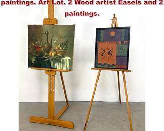 Lot 561 Art Lot. 2 Wood artist Easels and 2 paintings. Art Lot. 2 Wood artist Easels and 2 paintings.
