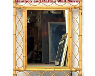 Lot 220 MidCentury French Riviera Style Bamboo and Rattan Wall Mirror
