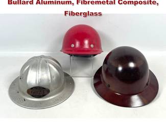 Lot 382 3pc Vintage Hardhat Helmets, Ed Bullard Aluminum, Fibremetal Composite, Fiberglass 