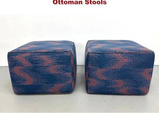 Lot 147 Pair of Square Upholstered Pouf Ottoman Stools