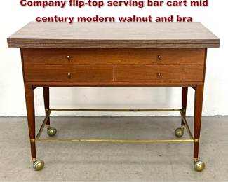 Lot 574 Paul McCobb for Calvin Furniture Company fliptop serving bar cart mid century modern walnut and bra