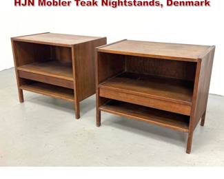 Lot 194 Pair Danish Modern Nils Jonsson HJN Mobler Teak Nightstands, Denmark 