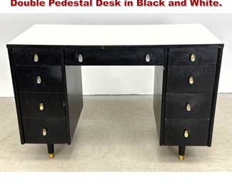 Lot 549 SlighLowry Holland Michigan Double Pedestal Desk in Black and White. 