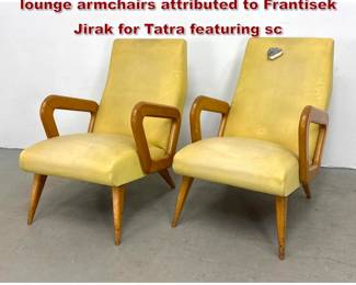 Lot 508 Pair French MidCentury Modern lounge armchairs attributed to Frantisek Jirak for Tatra featuring sc