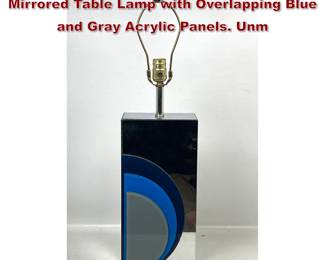 Lot 546 Postmodern Nova of California Mirrored Table Lamp with Overlapping Blue and Gray Acrylic Panels. Unm