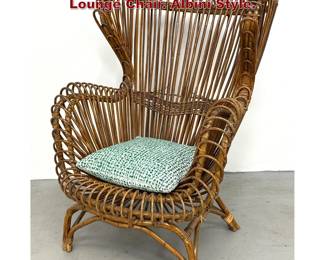 Lot 256 Bonacina Italian Modern Rattan Lounge Chair. Albini Style. 