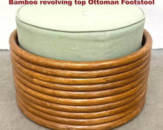 Lot 252 Vintage Paul Frankl Style Bent Bamboo revolving top Ottoman Footstool 