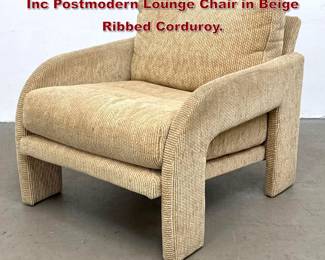 Lot 424 Adrian Pearsall for Comfort Designs Inc Postmodern Lounge Chair in Beige Ribbed Corduroy.
