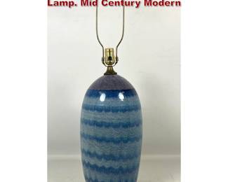 Lot 331 Studio Pottery Glazed Ceramic Table Lamp. Mid Century Modern 