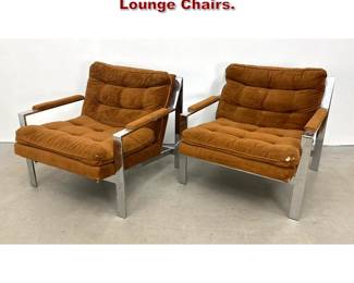 Lot 518 Milo Baughman or Cy Mann style Lounge Chairs. 
