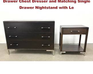 Lot 248 Vanguard Furniture Contemporary 3 Drawer Chest Dresser and Matching Single Drawer Nightstand with Le