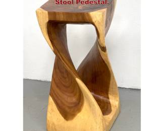 Lot 171 Monkey Pod Wood Twist Stool Pedestal.