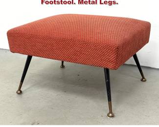 Lot 263 1950s Italian Modern Ottoman Footstool. Metal Legs. 