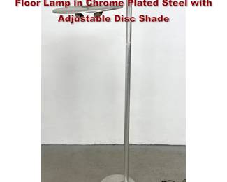 Lot 300 Kurt Versen Modernist Torchiere Floor Lamp in Chrome Plated Steel with Adjustable Disc Shade