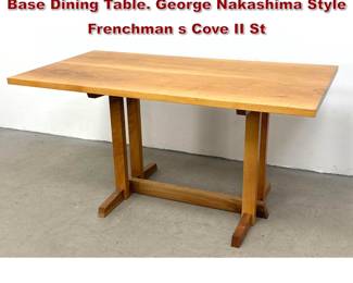 Lot 109 Studio Craft Solid Hardwood Trestle Base Dining Table. George Nakashima Style Frenchman s Cove II St