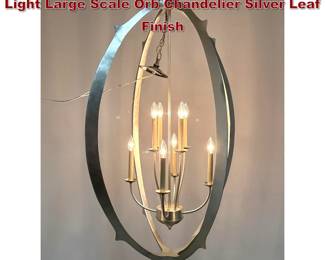 Lot 531 Currey and Company Bella Luna 8 Light Large Scale Orb Chandelier Silver Leaf Finish
