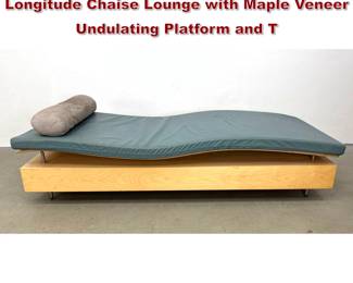 Lot 582 Attributed to Maya Lin for Knoll Longitude Chaise Lounge with Maple Veneer Undulating Platform and T