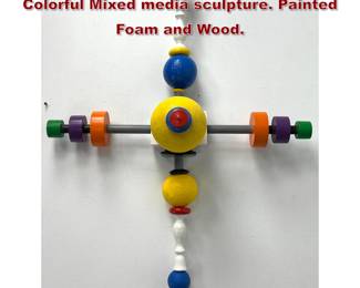 Lot 450 DE STIJL Style Wall Sculpture. . Colorful Mixed media sculpture. Painted Foam and Wood. 
